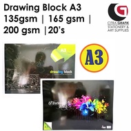 Drawing Block A3 135gsm | 165 gsm| | 200gsm | Sketch Paper Stationery Art Paper | Painting Paper Art