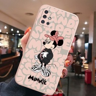 สำหรับ Samsung Galaxy A12 A32 4G A52 A42 A72 5G A71 A51 A31 A11 A21S A02S A20S A10S Mickey Minnie ตรงขอบซิลิโคนเคส