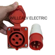 1 set Nichi 3-pin 4-pin 16A socket Industrial plug socket surface mounting 4 pin 16A