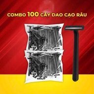 MÀU NGẪU NHIÊN - Combo 100 Cây dao cạo râu  2 lưỡi dao cạo râu dùng 1 lần chuyên khách sạn nhà nghỉ