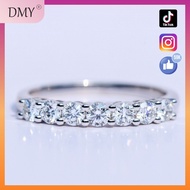 DMY Jewelry Seven stone ring | DovEggs Real Moissanite Diamond Ring S925 silver plated with 18K gold
