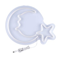 P.K.YO-LED Moon Star Shaped Neon Signs Decor Wall Decor Art Sign Light for Home Decoration Bedroom L