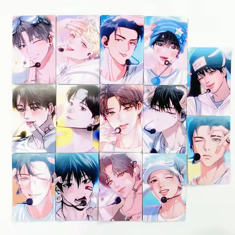 14PCS Korean BL Webtoon Laser LOMO Photocards - Holographic Collectible Cards Perfect Gift for Comic