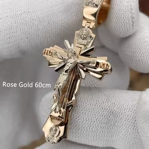 New Personalized Cross Necklace Punk Jewelry Accessories Pendant Necklace Vintage Gold Color Chain N