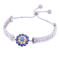 純銀八心八箭鋯石雙併手鍊 - 冷豔女王