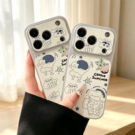 Casing Compatible For iPhone 13 12 11 Pro Max 16 15 14 Plus 17Air 17E 16E Kawaii Sketch Leather Phon