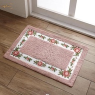CUPFUN 1 Pcs Pink Rug, Pink Non-Skid Flower Rug, Easy To Use Absorbent Microfiber 16*24Inch Floral B
