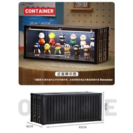 Black Container Display Box with Light Emitting Bubble Mat Doll Storage Gundam Model Display Cabinet