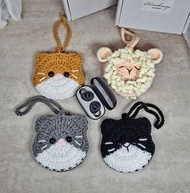 耳機包 可愛貓咪耳機袋 掛飾 鑰匙包 綿羊耳機包  生日禮物