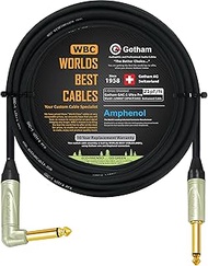 20 Foot - Gotham GAC-1 Ultra Pro (Black) - Premium, Low-Capacitance (21 pf/F) Guitar Bass Instrument