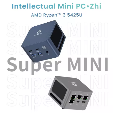 Genmachine Mini PC AMD Ryzen 3 5425U 8G+256G WiFi6E BT5.2 Gaming Pc 4.1Ghz 15W Windows 11 LPDDR4X 42