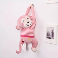 Hanging monkey Doll Tissue Holder / Cute and Unique Hanging Car Tissue Holder - pink tissue monkey f