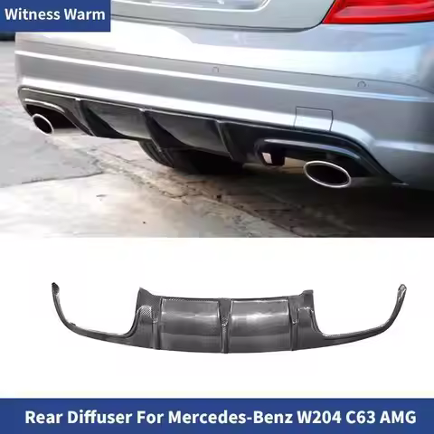 for W204 C63 Carbon Fiber Car Rear Lip Spoiler Diffuser for Mercedes Benz W204 C63 Amg Bumper Amg St