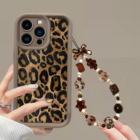 Luxury Stylish Leopard Bracelet Chain Case For Huawei Honor X7D X9D 400 200 Pro 90 Magic 7 Lite 8Pro