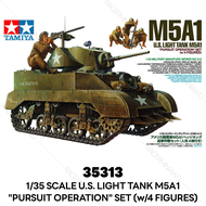 TAMIYA 1/35 Model Kit U.S. Light Tank M5A1 "Pursuit Operation" Set (w/4 Figures) 35313