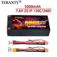 Upgradedl TERANTY 2S RC Lipo Battery 7.6V 5000mAh 130C compatible with 1/10 drift car remote control