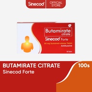 Sinecod Forte 100 Tablets Butamirate Citrate Antitussive for Long-lasting Relief from Dry Cough