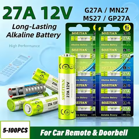 27A 12V Alkaline Battery LR27 L828 12 Volt Dry Cell A27S GP27A Disposable Batteries for Ceiling Fan 