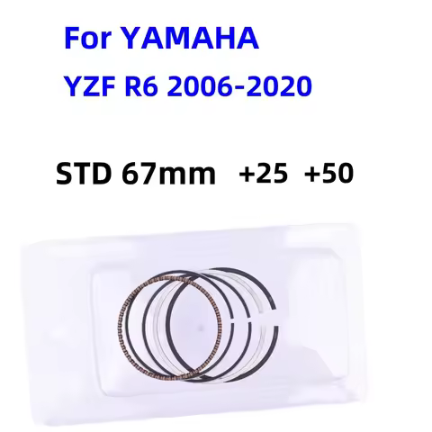 STD 67mm +25 +50 +0.25+0.50 mm Moto Piston Rings for YAMAHA YZFR6 YZF R6 2006-2020 World G P 50th 60