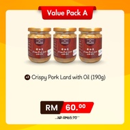 [VALUE PACK] Crispy Pork Lard with Oil (190G) X3 | AUNTY MENG HOMEMADE