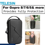 TELESIN Portable Storage Bag Waterproof Carrying Case Adjustable Space for GoPro 12 11 10 9 8 7 6 5 Xiaomi Yi Osmo Action camera
