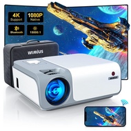 WiMiUS Upgrade Projector with WiFi and Bluetooth, 480 ANSI Lumens 4K Projector, Native 1080P 5G WiFi