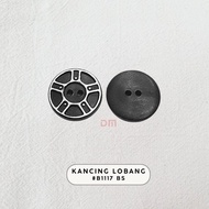 Black Silver Hole Button B1117