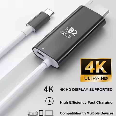 Docking Station for Nintendo Switch 2,4K 60Hz TYPE-C Hub with HDMI and USB-C 3.0 PD100W Charge Perfe