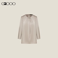 G2000 Pleat Detail Round Neck Blouse Women Blouse