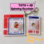 [ F.M.L] 4D + Toto Spinning Keychain Bundle Cute Charm Fortune Lucky Wedding Christmas for Friend HU