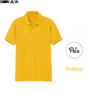 เสื้อโปโล เสื้อคอปกชาย/หญิง แขนสั้น POLO ผ้าCOTTON มีกระเป๋าหน้า (สีเหลือง) HONEY BIRD Mr.&amp;Mrs.