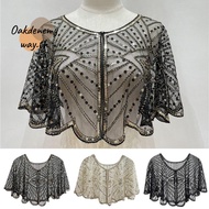 OAKDENEMYWAY Short Cape Vintage Fashion 1920s Beaded Decoration