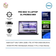 Dell Pro Max 16 Laptop (MC16250, U7265H, 32GB, 1TB, RTXP1000, W11P, 400N) DL-PROMAX-M09