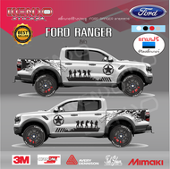 สติ๊กเกอร์Ford ลายทหารARMY STICKER FORD NEXT GEN RANGERฟอร์ดเน็กซ์เจน ติดได้ทั้ง 4ประตูแคปตอนเดียว