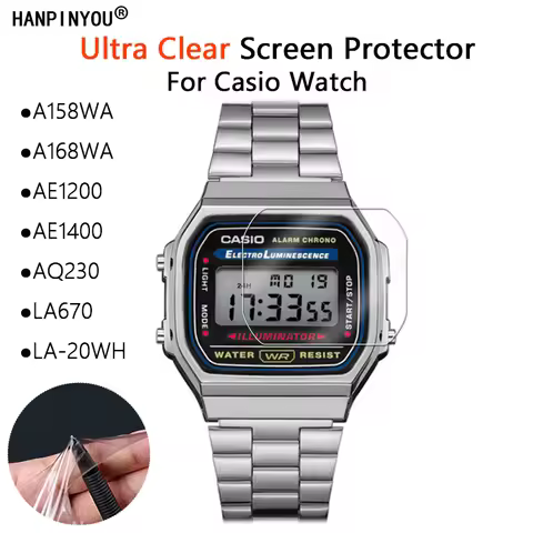 For Casio A158WA A168WA AE1200 AE1400 AQ230 LA670 LA-20WH W800H-1AV B650WC B640WC Screen Protector S