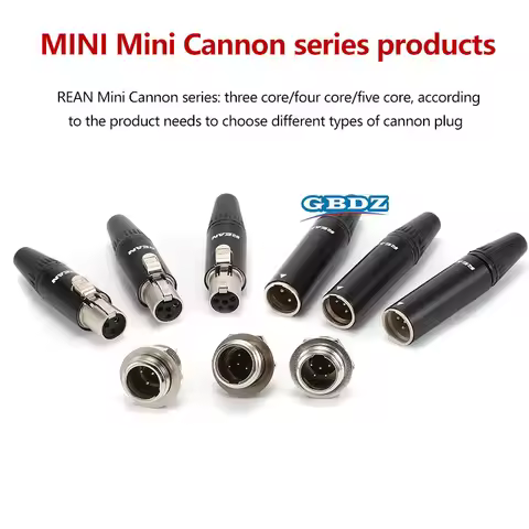 Mini XLR Male/Female Cable Connector 3/4 /5 Pin Tiny Mini Male Seat Plug RT4FC-B RT4MC-B Wireless Bo