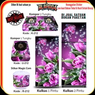 1-DOOR, 2-DOOR FRIDGE & 2-BURNER STOVE MAGICOM Tulip Flower STICKERS