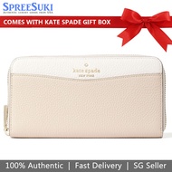 Kate Spade Wallet In Gift Box Leila Large Continental Wallet Light Sand Multi # WLR00402