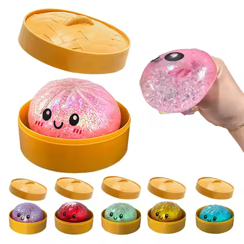 Dumpling Squishie Gift Colorful Dumpling Squishes Stress Balls Simulation Food Squishies Bun Steamer