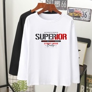 Superior street wear T-SHIRT Lengan Panjang Muslimah perempuan lelaki baju labuh wanita longsleeve tshirt women men