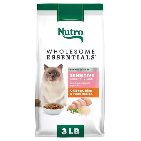 Wholesome Essentials Dry Cat Food, Sensitive Stomach Cat Food, Chicken, Rice and Peas, 3 lbs.