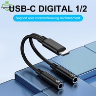 1 Piece For Phone15 16 USB C Converter 2in1 Type C To Dual 3.5mm Audio Adapter DAC Voice Microphone 