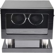 RYHVVJO Piano Painted Automatic Watch Winder for 2 Watches 5 Modes Ans Mute Motor Box with LED Light