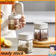 Condiment Jar Spice Container+Lids & SpoonsClear Glass Condiment Canisters Pots Seasoning Box Salt C