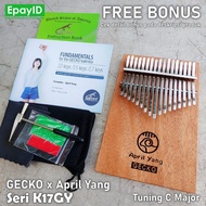 Gecko X April Yang K17Gy Gecko Kalimba 17 Keys Solid Mahogany Mbira