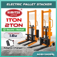 Agrishop 1T/2T Ton Electric/Manual Hand Self Lift Pallet Jack Semi Auto Hydraulic Forklift Control S