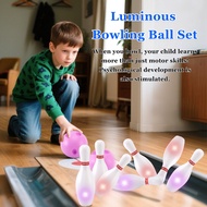 Luminous Wooden Bowling set Bowling ball Bola bowling Family Party game Birthday gift