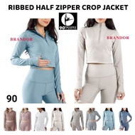 DGJC90 - Ribbed - Half Zipper Crop Jacket - Crop Jaket Olahraga Wanita By DEGREE