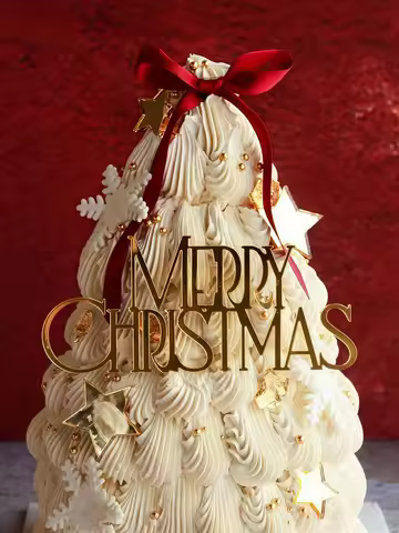 3/5pcs Minimalist Christmas Acrylic Cake Topper, Christmas Cake Decoration, Holiday Cake Decoration,