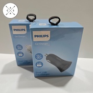 Philips DLP3522 Dual USB Car Charger USB-A 12W Max - Official Warranty